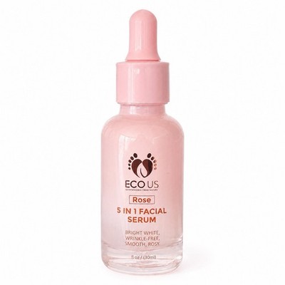 ECO US Rose 5-in-1 Facial Serum 1 fl oz Vitamin C E Niacinamide Hyaluronic Acid