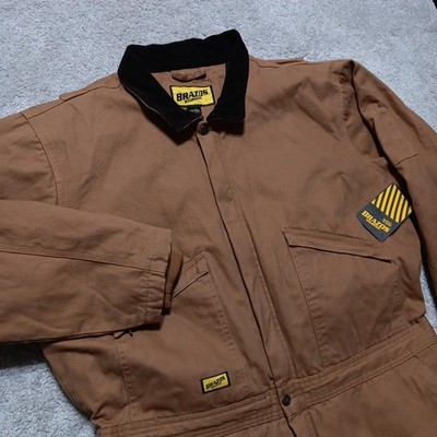 BRAZOS Coveralls Mens 2XL Brown Duck Canvas Insulated Quilted Work Force NWT