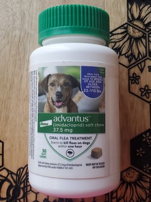ELANCO Advantus Soft Chew Oral Flea Treatment for Dogs 23-110 lbs 30ct Exp 10/27