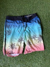 American Eagle Outfitters Board Shorts Mens Medium Multicolor Stretch Palm Trees