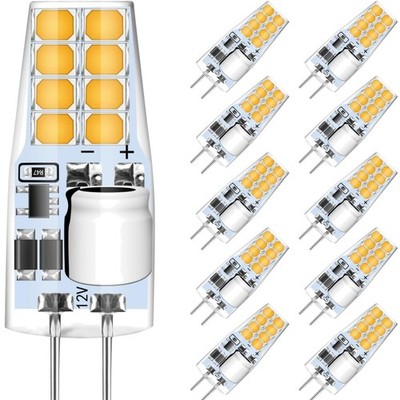 G4 LED 3W Warmweiß, 10er Pack, Ersatz für 30W Halogen, 12V, dimmbar