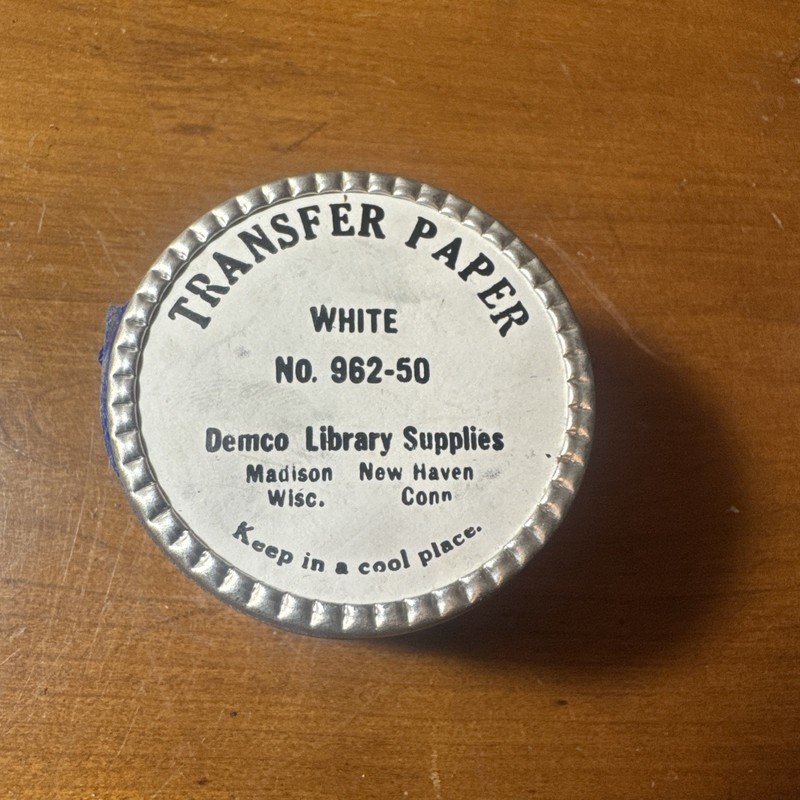 Vintage Demco Library Supplies White Transfer Paper For Book Marking Sealed