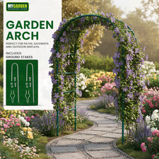 Garden Arch With Ground Stakes Arbour Arch Florence Trellis Plant Support 2.4M