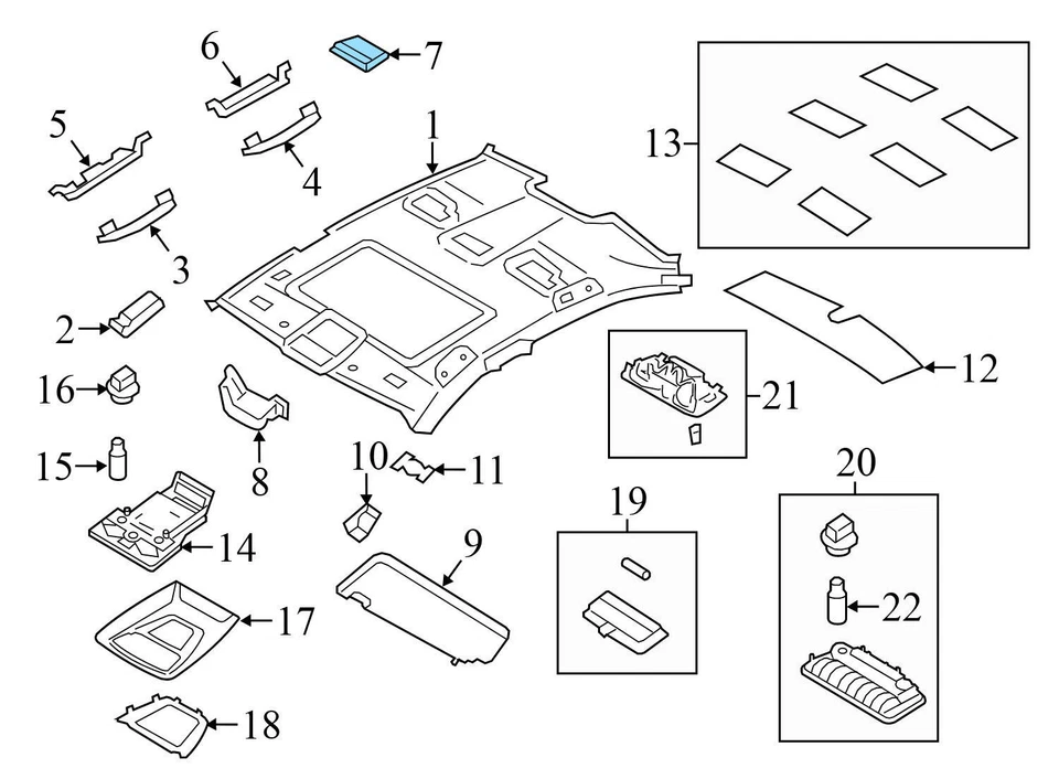 2013-2015 BMW 740LI XDRIVE - Vaidade traseira/espelho de maquiagem 9130971 - Imagem 4 de 4
