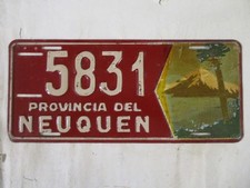 1960s Argentina Provincia Del Neuquen Hand Painted   License Plate Tag NICE SP