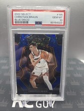 2022-23 Panini Select Premier Level Christian Braun #195 Blue Disco /25 PSA 10