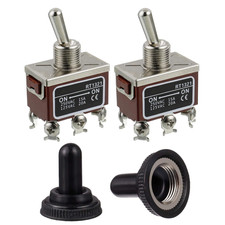 2pcs 6Pin Heavy Duty Momentary DPDT ON/OFF/ON Toggle Switch 20A 125V Waterproof