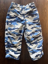 LL Bean Ski/ Snow Pants Camo Tan/Blue Kids Size 5/6