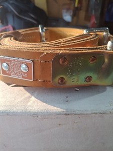 Bashlin Leather Safety Pole Climbing Belt Strap Hooks, Never Used In Great Shape