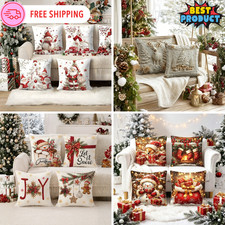 4pcs Christmas Pillow Covers Decorative Cushion Cover Cases Xmas Home Decor Gift