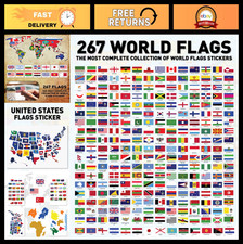 Premium World Flag Stickers Set - Durable Country Flags for Kids, Teachers  Dec
