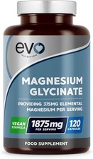 Magnesium Glycinate Supplements 1875mg | 120 High Strength Capsules | Supports S 0.06 per thousand milligrams