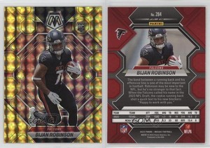 2023 Panini Mosaic Rookies Reactive Yellow Prizm Bijan Robinson #284 Rookie RC