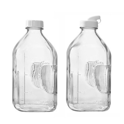 Fox Run Glass Large Milk Bottles Set Of 2 64Oz/2 Quart Capacity Glass Bottles