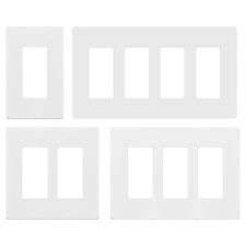Screwless Decora Wall Switch Plate 1-4 Gang GFI Rocker Outlet Cover White