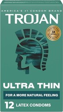 Trojan Ultra Thin Latex Lubricated Condoms for Men, Thin Condoms for a More Natu