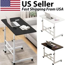 Portable Rolling Computer Desk Adjustable Height Mobile Stand Up Desk with Shelf