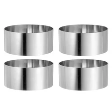 4PCS Round Cake Ring 4 x 2 Inch Stainless Steel Pastry Mousse Dessert Ring