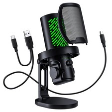 RGB USB Condenser Microphone for Gaming Streaming Podcast - Cardioid with Tou...