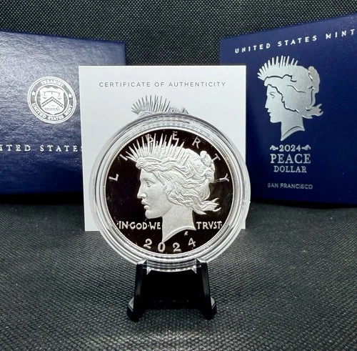 2024-S U.S. Mint Proof Peace Dollar with OGP & COA! .999 Silver Peace Dollar
