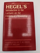 Introduction to the Lectures on the History of Philosophy by Hegel Hardback 1985