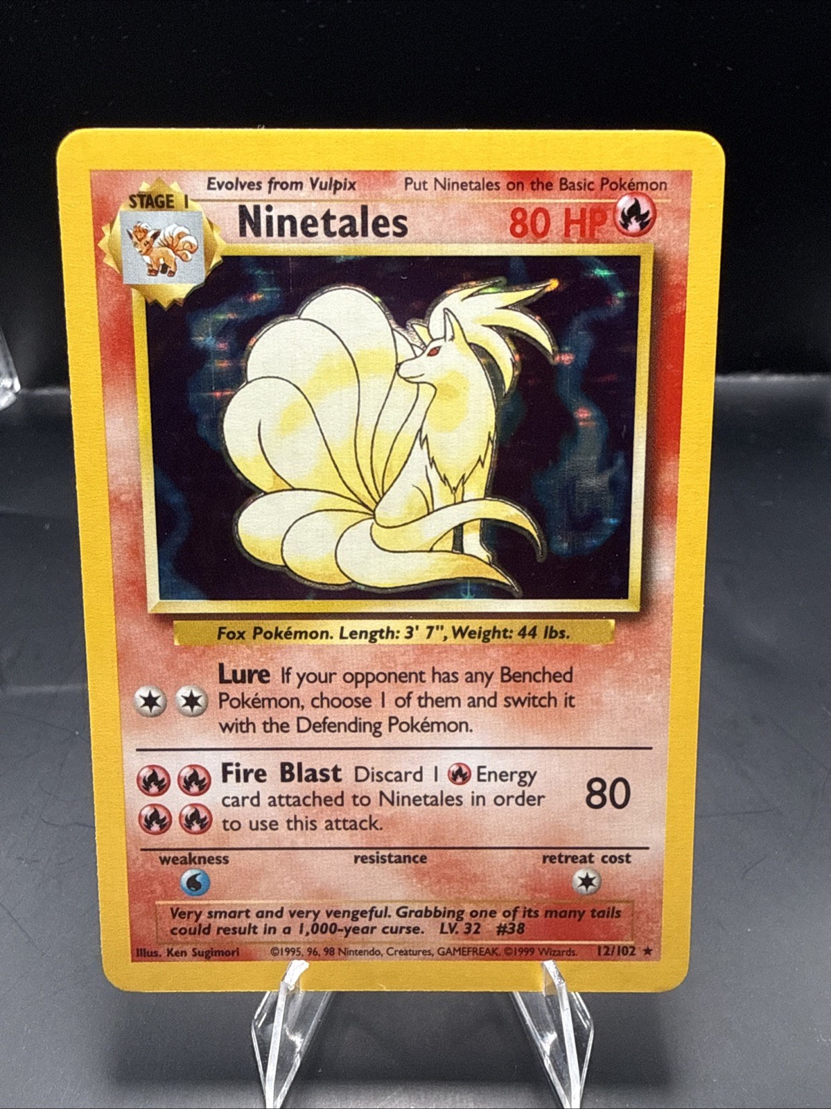 Pokemon Ninetales 12/102 Holo Rare Base Set Pokémon Card