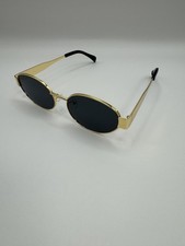 Golden Frame Black Lens Sheild Sunglasses