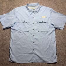 Magellan Fishing Shirt Mens L Ocean Blue Short Sleeves Button Up Relaxed Fit