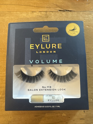 EYLURE VOLUME Lash NO 113 1 Pair W Glue Reusable Lashes W Adhesive