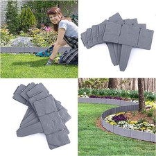 Stone Effect Plastic Garden Fence Border For Decorative Grass Lawn Edging