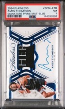 2024-25 Panini Flawless AMEN THOMPSON PATCH AUTO 3/3 ROCKETS BLUE LOGO PSA 7