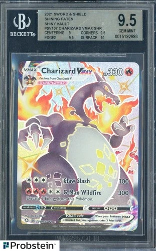 2021 Pokemon SWSH Shining Fates #SV107 FA Charizard VMAX BGS 9.5 GEM MINT