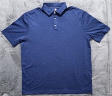 Hart Schaffner Marx Polo Shirt Mens Large Blue Stretch Performance Golf Casual