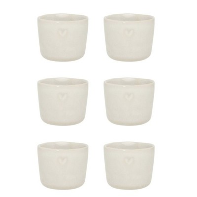 6er Set Eierbecher JUNE Clay creme H. 5cm D. 4cm Stoneware Bastion Collections
