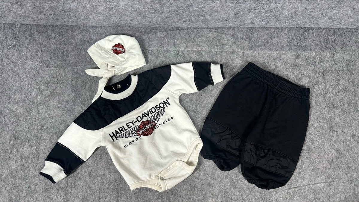 Toddler Motorcycle Outfit Harley-Davidson Boys' 2-Piece Outfit - Graphic Tee & Shorts Set In Black/Gray Play Clothes Set - Foto 3