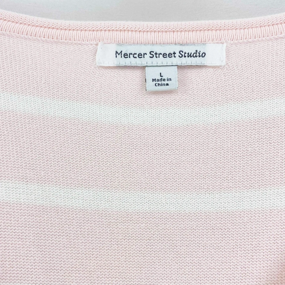 Camiseta Mercer Street Studios Rosa Rayas Cuello Redondo  Foto 3 de 4