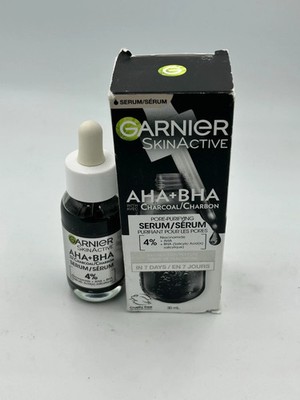 Garnier SkinActive AHA + BHA Charcoal Serum Pore Purigying 30ml New in Box
