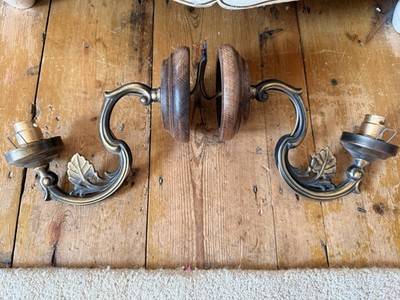 2x Vintage DAR Beleuchtung Wandleuchten Wandleuchte Holz Metall Lampe