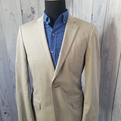 Jon Varvatos USA Men Blazer 38R Beige Lightweight Cotton Blen Sports Coat Jacket - Picture 9 of 20