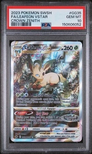 2023 Pokemon Crown Zenith Leafeon Vstar Galarian Gallery GG35/GG70 Graded PSA 10