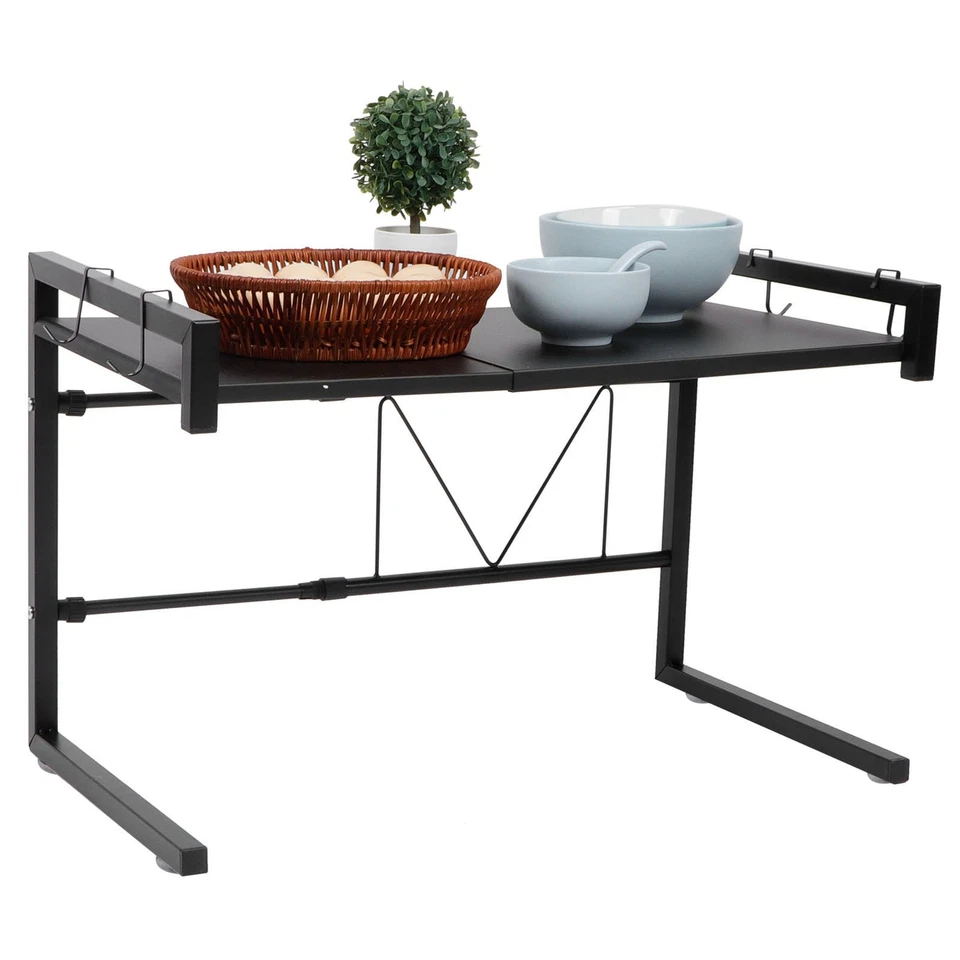 Schwarz Teleskop Mikrowelle Rack Küche Lagerung Regal Multifunktionale NT - Bild 2 von 4