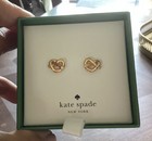 Nwt Kate Spade Gold Plated Loves Me Knot Studs Earrings