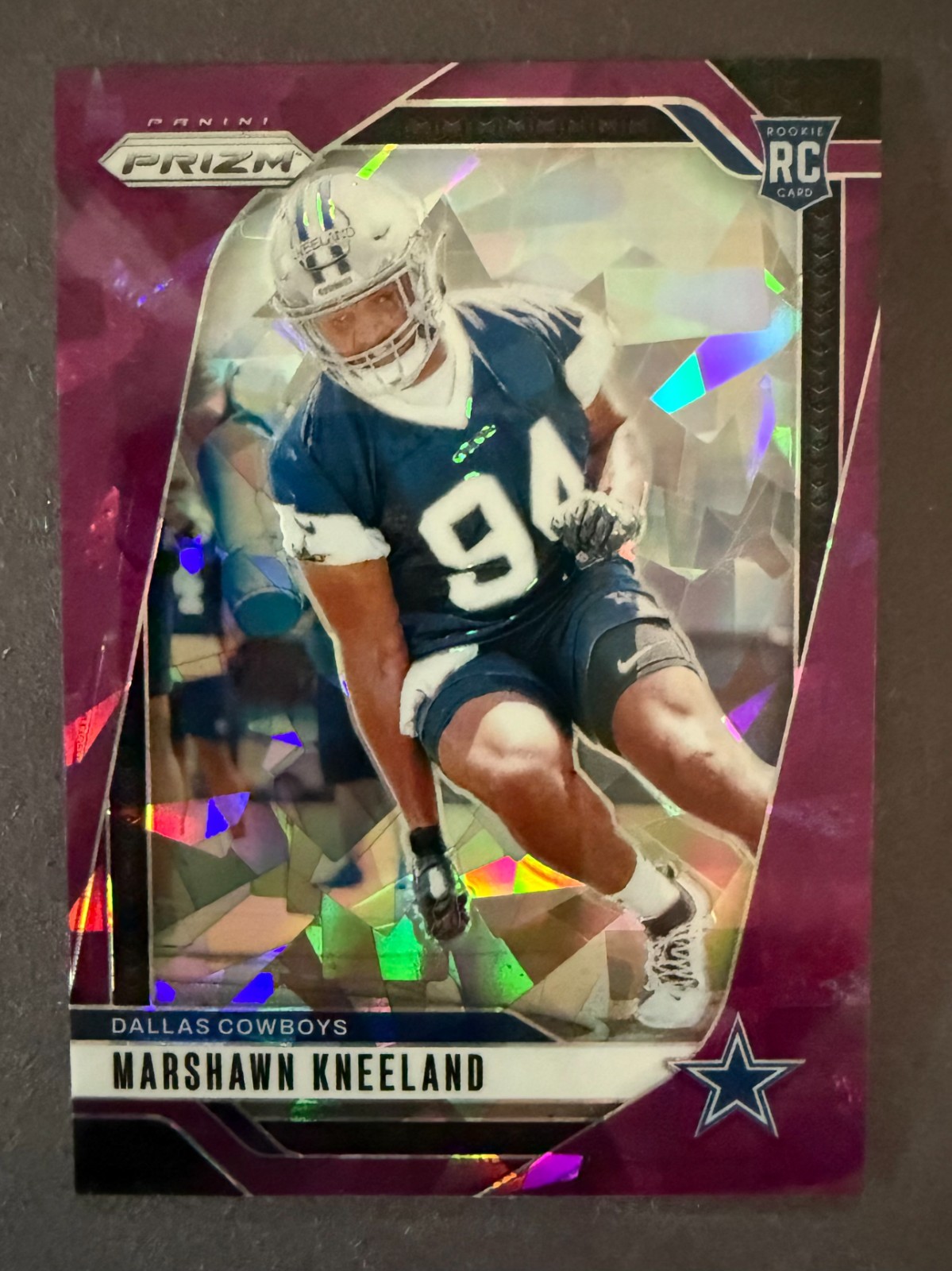 2024 Marshawn Kneeland (Dallas Cowboys) Panini Purple Ice Prizm 161/225 #373 RC