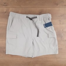 HUK Men's Medium Light Grey Creekbed 7" Performance Fishing Cargo Shorts New