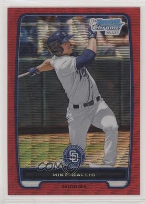 2012 Bowman Chrome Prospects Red Wave Refractor 23/25 Mike Gallic #BCP149 h3a