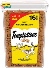 Classic Crunchy and Soft Cat Treats Tasty Chicken Flavor, 16 Oz. Tub