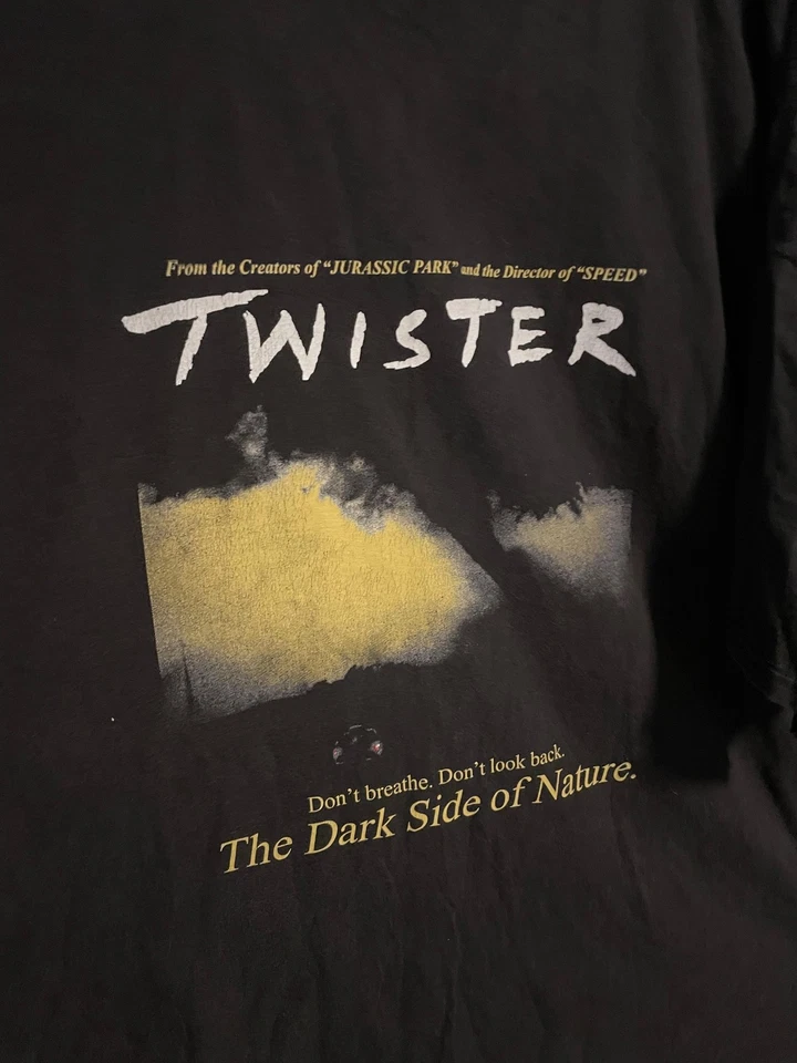 Vintage Twister Shirt Mens 6XL Black 1996 Movie Promo Graphic Hanes Beefy-T - Image 2 of 4
