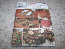 SIMPLICITY 9979 Sewing Pattern CHRISTMAS CLUB Table Settings & Baskets UNCUT
