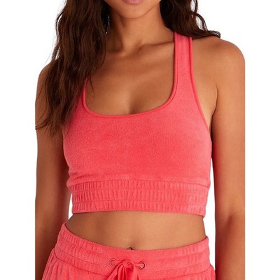 Z SUPPLY RESORT Sunny Loop Terry Tank Bra Sz S Strawberry Red Crossback Lined