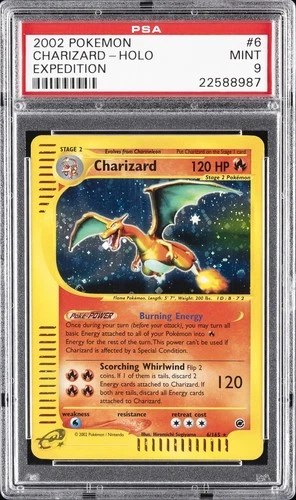 2002 POKEMON EXPEDITION #6 CHARIZARD-HOLO PSA 9